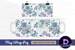 Watercolor rose floral pattern Mug Wrap PNG Product Image 1