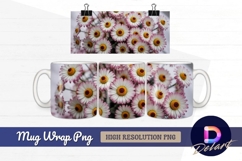 Pink edged daisies Mug Wrap PNG Product Image 1