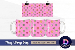 Pink floral heart seamless mug design png Product Image 1