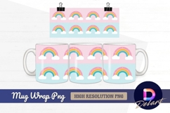 Rainbows with clouds pattern for Mug Wrap PNG Product Image 1