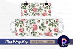Pink roses seamless pattern mug design png Product Image 1