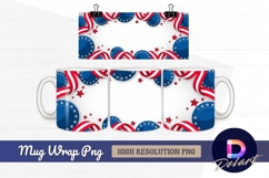 Red white blue stars patriotic Mug Wrap PNG Product Image 1