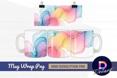 Alcohol ink pastel swirls mug design png Product Image 1