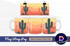 Desert landscape cacti scene mug design png Product Image 1