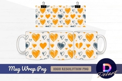 Hand drawn hearts seamless pattern Mug Wrap PNG Product Image 1