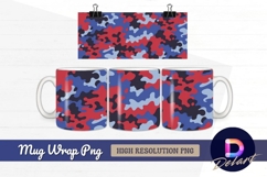 Red blue camouflage pattern seamless Mug Wrap PNG Product Image 1
