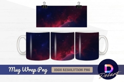 Pink nebula space background mug design png Product Image 1