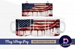 Distressed american flag with blood drips mug design png Product Image 1