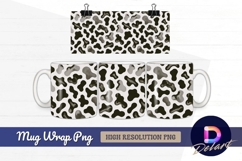 Black and white cow print pattern background Mug Wrap PNG Product Image 1