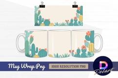 Cactus and succulent frame Mug Wrap PNG Design Product Image 1