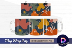 Colorful abstract shapes plants Mug Wrap PNG Product Image 1