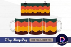 Retro wavy background mug design png Product Image 1