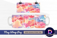 Colorful clouds and abstract shapes Mug Wrap PNG Design Product Image 1