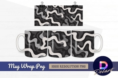 Abstract wavy camo pattern in gray tones Mug Wrap PNG Design Product Image 1