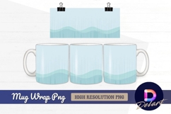 Light blue abstract wave and Mug Wrap PNG Product Image 1