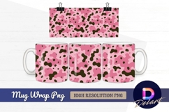 Pink and brown camouflage seamless Mug Wrap PNG Product Image 1