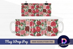 Dahlia floral pattern Mug Wrap PNG Product Image 1