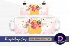 Floral bouquet in envelope mug design png Product Image 1