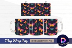 Butterfly garden seamless pattern mug design png Product Image 1