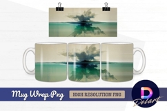 Watercolor landscape sea reflection mug design png Product Image 1