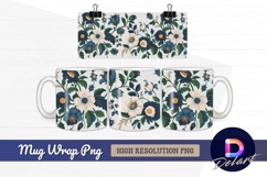 Elegant floral border design mug design png Product Image 1