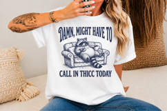 Damn, Might Have to Call In Thicc Today SVG,Funny Raccoon Product Image 2