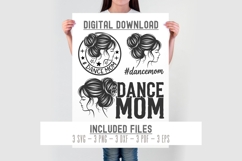Dance mom svg png dxf | messy bun dance cut files | dance mo Product Image 2