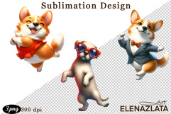 Animal clipart, Cute dancing animals Watercolor clipart Product Image 1