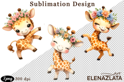 Animal clipart, Cute dancing animals Watercolor clipart Product Image 1