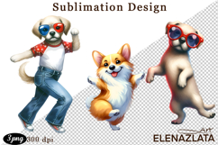 Animal clipart, Cute dancing animals Watercolor clipart Product Image 1