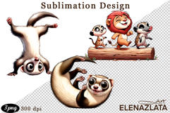 Animal clipart, Cute dancing animals Watercolor clipart Product Image 1