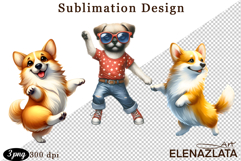 Animal clipart, Cute dancing animals Watercolor clipart Product Image 1