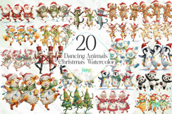 Dancing Animals Christmas Watercolor Product Image 1