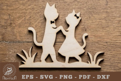 Dancing Cat Couple Lasercut Decoration Product Image 1