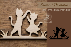 Dancing Cat Couple Lasercut Decoration Product Image 1