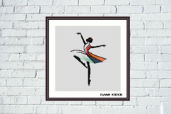 Dancing girl silhouette abstract cross stitch pattern - Tango Stitch