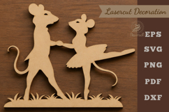 Dancing Mouse Couple Lasercut Decoration Product Image 1