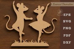 Dancing Mouse Couple Lasercut Decoration Product Image 1