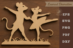 Dancing Mouse Couple Lasercut Decoration Product Image 1
