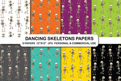 Dancing skeletons digital papers Halloween background paper Product Image 1