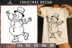 Dancing Snowman Christmas SVG design