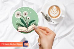 Dandelion And Book Sticker , Botanical Sticker, Book Art Product Image 1