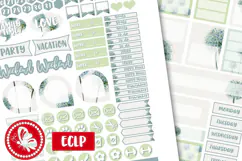 Blue Dandelion & Sage: Printable Planner Stickers for ECLP Product Image 2