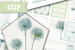 Blue Dandelion & Sage: Printable Planner Stickers for ECLP Product Image 1