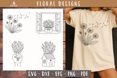 Dandelion Floral House Window SVG Vintage print