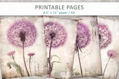 Dandelion Grunge Printable Junk Journal, vintage papers Product Image 1