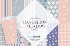 Dandelion Meadow Digital Paper, Vector Patterns Product Image 1