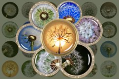 Dandelion Digital Collage Sheet, Dandelions Printable Circle Product Image 1