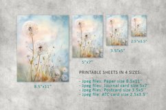 dandelion grunge junk journal, ATC card Product Image 2