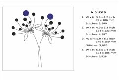 Dandelion Dots embroidery file, Dandelion embroidery Product Image 2